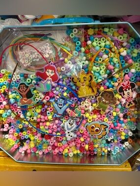 Disney Multicolor Bead Charm Necklace Kit with Princess & Ocean Characters
